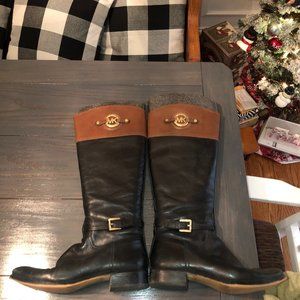 Michael Kors Black/Brown Leather Boots